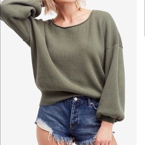 Free people slouchy sweater in olive